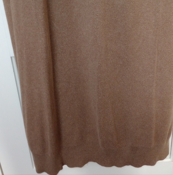 Joan Vass (2) Turtleneck Maxi Dress/100% Cotton Chocolate Brown Dress - Picture 6 of 7